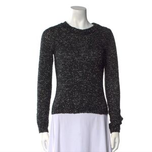 Alice + Olivia Black and White Knit Sweater with Sequin Detail